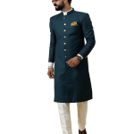 Classic Teal Achkan for Men | Elegant Ethnic Wear | Jaipurio